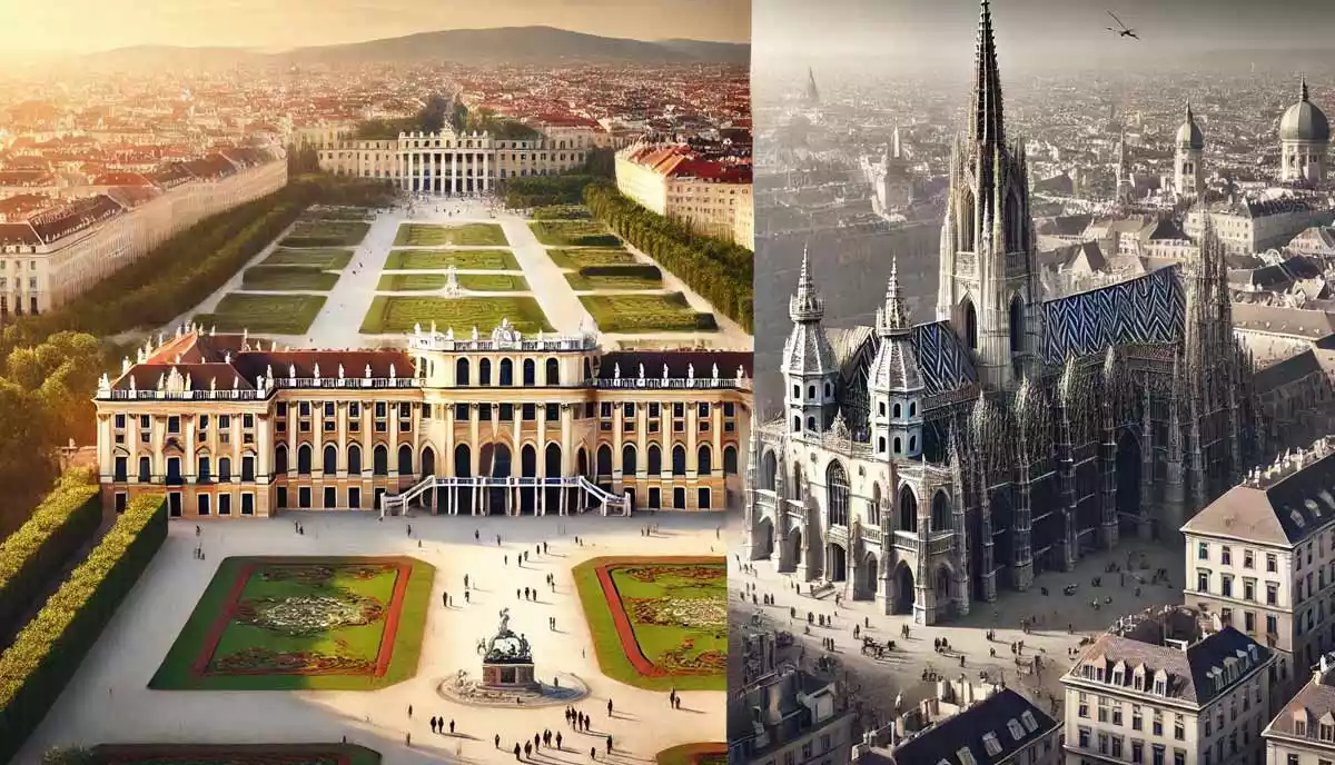 کاخ شون‌برون و کلیسای سنت اشتفان